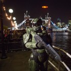 Halo 4 : $220 Million in 24 Hours The Master Chief joins fans by Tower Bridge in London on Nov. 5, 2012 for the spectacular flight of the “Halo 4” Glyph to celebrate the blockbuster video game’s launch on Xbox 360
