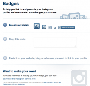 Instagram Badges for business and brand usage on blogs and websites