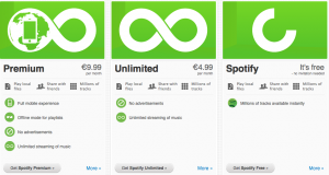 Spotify pricing plans for Ireland
