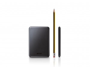 The ultraslim and light ministation slim compared to a pencil