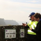 Cliffs of Moher Visitor Experience Director Katherine Webster and Cliffs Ranger Michael Hayes pictured using the new audio app