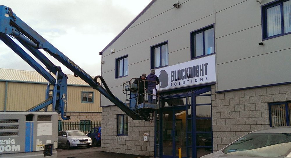 The new sign goes up at Blacknight HQ