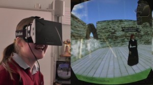 Exploring a virtual replica of the Clonmacnoise historical site using the MissionV Virtual Reality platform for teaching and training.