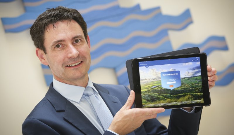 Digital and Innovation Director at Bank of Ireland, Garvan Callan is pictured with the Tablet Banking App