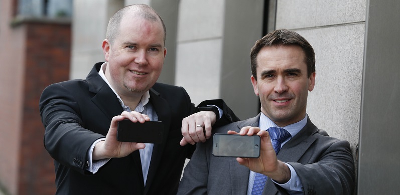 Gavan Smyth, UPC Ireland’s Vice President of Business Services and Shane Deasy, Managing Director of Bitbuzz. Picture: Conor McCabe Photography.