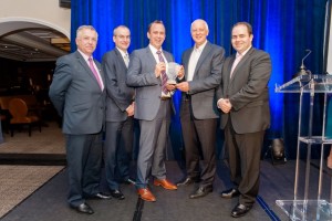SAMCO, winners of the Rural Business Category at the Dairymaster Rural Innovation Awards, with Dairymaster CEO Dr Edmond Harty