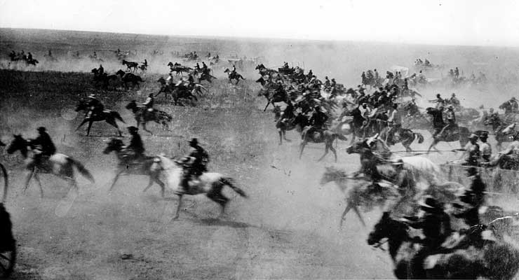 Oklahoma Land Rush 1889 (public domain)