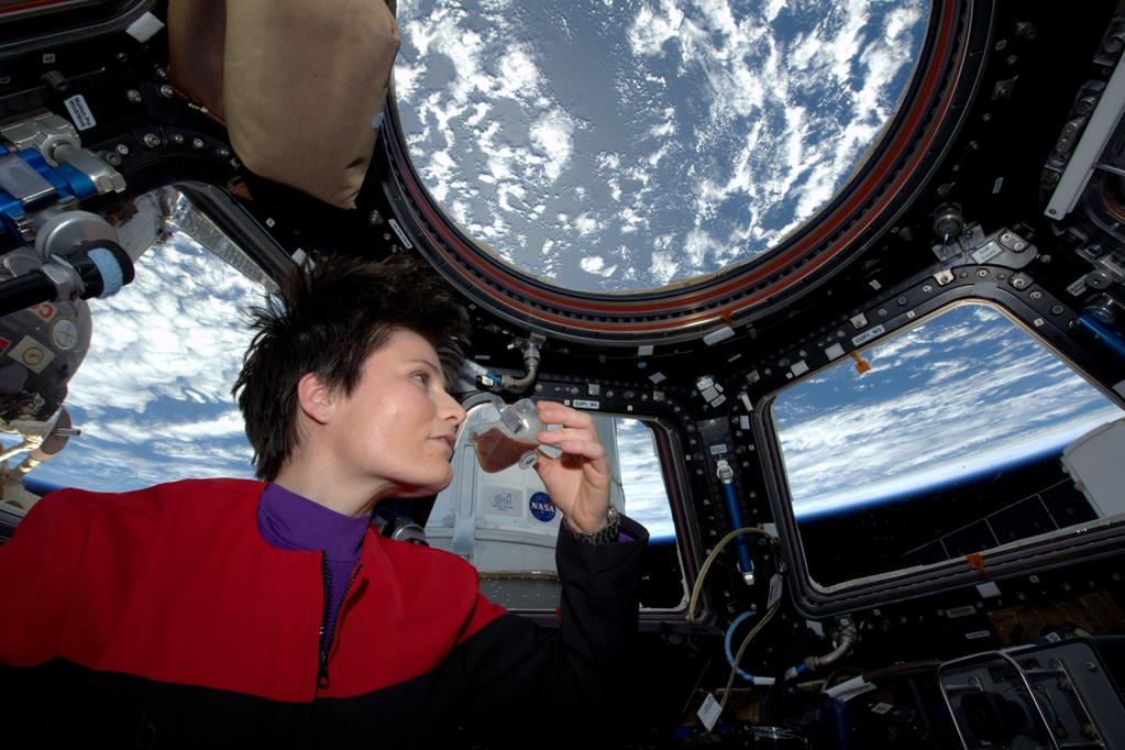 Astronaut Samantha Cristoforetti enjoys a freshly brewed espresso on board the International Space Station. Photo Credit: NASA