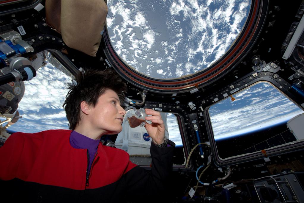 Astronaut Samantha Cristoforetti  enjoys a freshly brewed espresso on board the International Space Station. Photo Credit: NASA