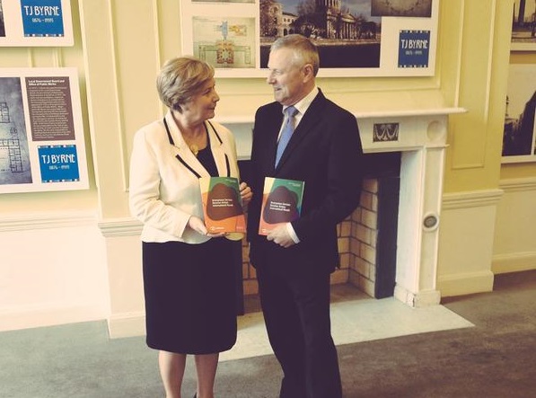 The Minister for Justice & Equality, Frances Fitzgerald TD, with Paul Durrant, CEO and manager of Hotline.ie at the launch of Hotline's 2015 Annual Report