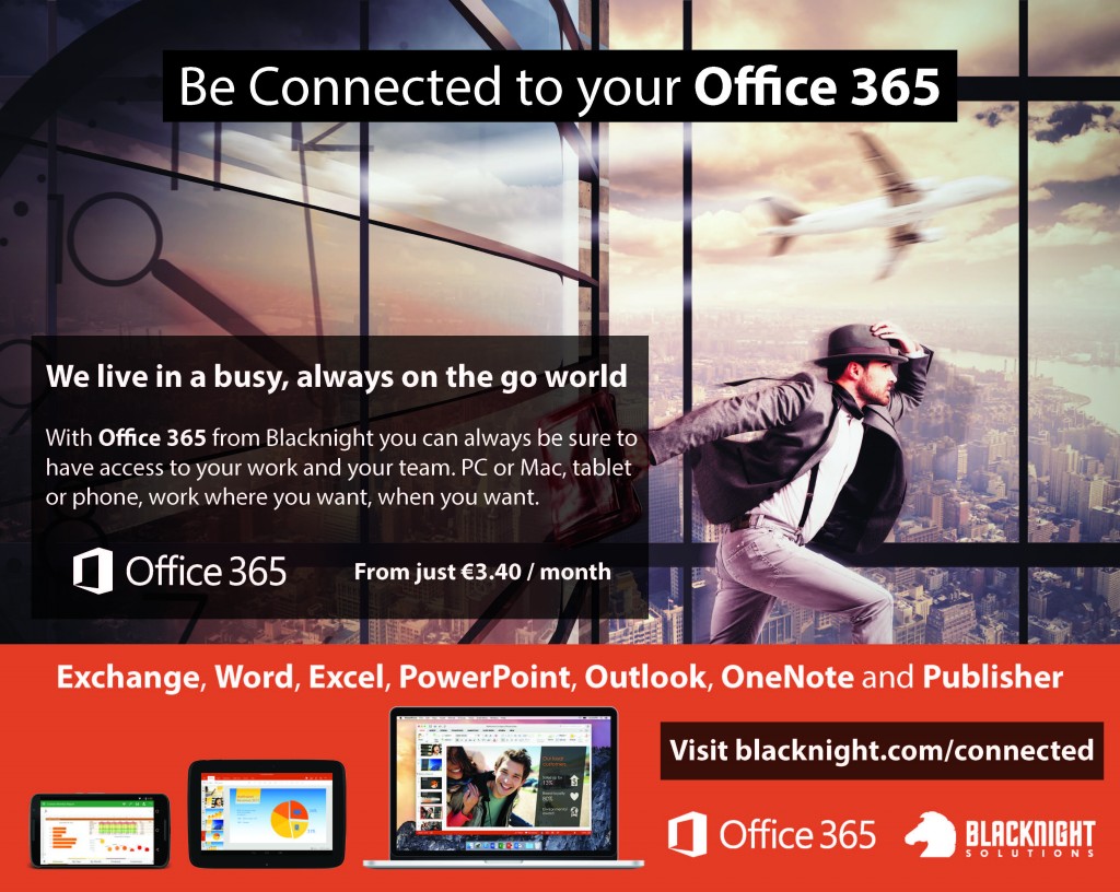 Office 365 from just €3.40/month with Blacknight