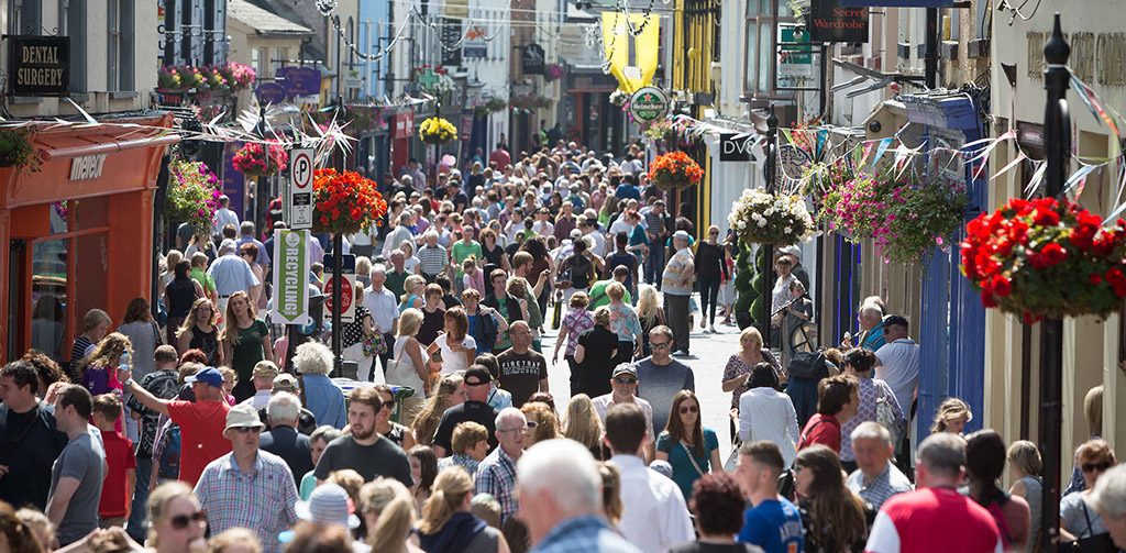 **NO REPRO FEE** Crowds  on O'Connell street during the Fleadh 2016 in Ennis on Tuesday. Photograph by Eamon Ward