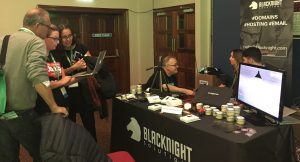 Busy at the Blacknight BLOG Booth, at TBEX Ireland, 2017.