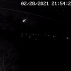 Screen grab from a video tkane with permission from the Twitter feed of @JillHemingway of a fireball that lit up the skies over the UK on Sunday night, which scientists have said is likely to have been a small asteroid entering the Earth's atmosphere.
