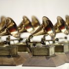 FILE - Grammy Awards are displayed at the Grammy Museum Experience at Prudential Center in Newark, N.J. on Oct. 10, 2017. The Recording Academy has announced three new categories to be added to the 2024 Grammy Awards: Best Pop Dance Recording, Best African Music Performance, and Best Alternative Jazz Album. (AP Photo/Julio Cortez, File)