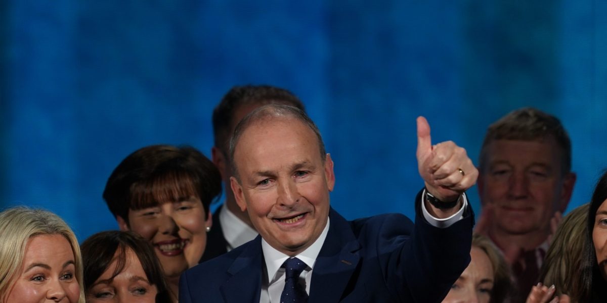 Party leader Micheal Martin after addressing the Fianna Fail annual conference at the Dublin Royal Convention Centre in Dublin. Picture date: Saturday November 4, 2023.